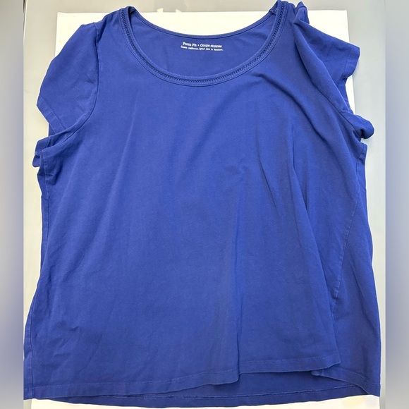 Pennington's royal blue short sleeve casual plus size 3X women's blouse top - Picture 2 of 7